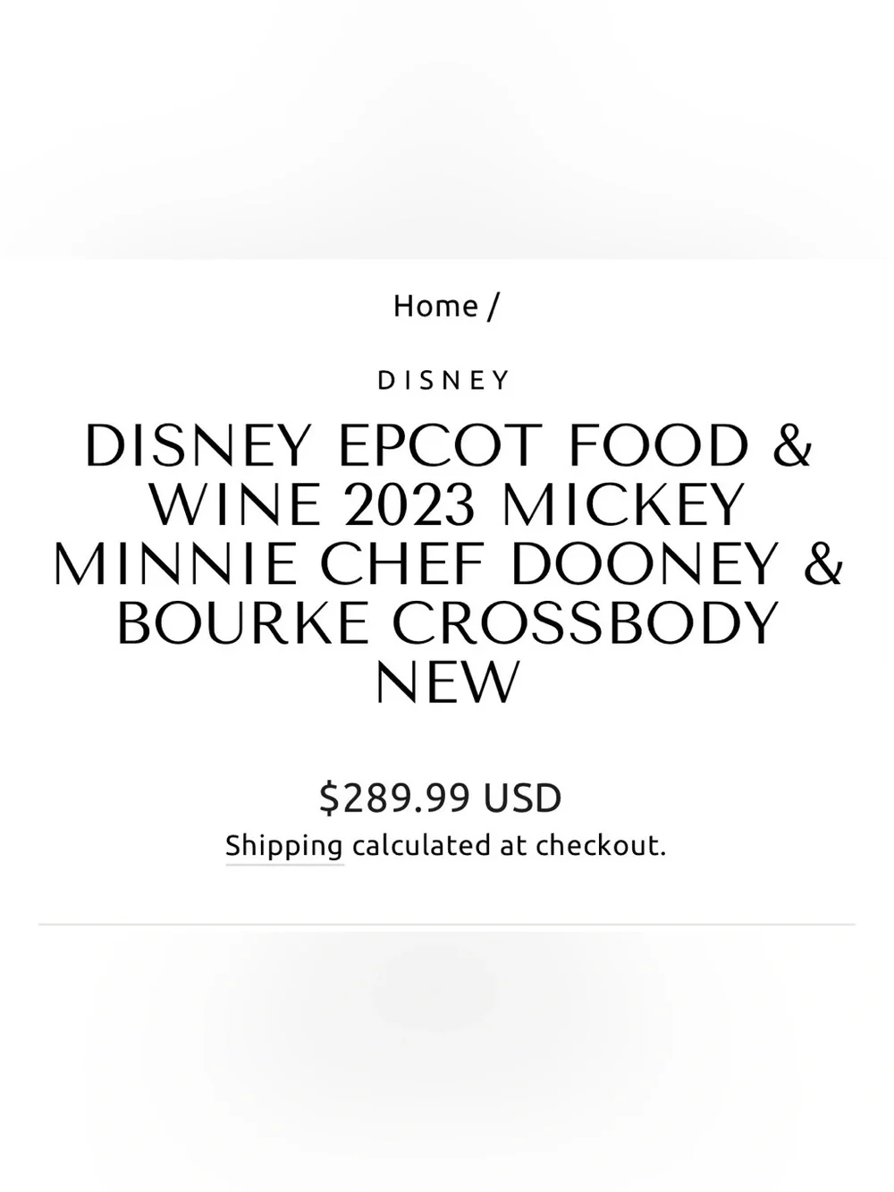 NWT Dooney & Bourke Disney EPCOT Intl Food & Wine Fest 2023 Mickey Crossbody Bag